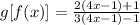 g[f(x)]=\frac{2(4x-1)+1}{3(4x-1)-1}