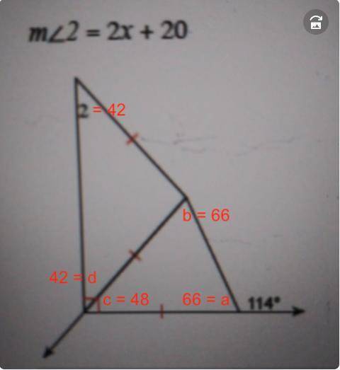 Find the value of x. Part 1c