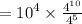=  {10}^{4}  \times  \frac{ {4}^{10} }{ {4}^{5} }
