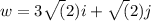 w=3\sqrt(2)i+\sqrt(2)j