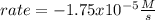 rate=-1.75x10^{-5}\frac{M}{s}