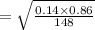 = \sqrt{\frac{0.14\times 0.86}{148}}