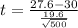 t = \frac{27.6 -30}{\frac{19.6}{\sqrt{500} } }