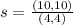 s = \frac{(10,10)}{(4,4)}