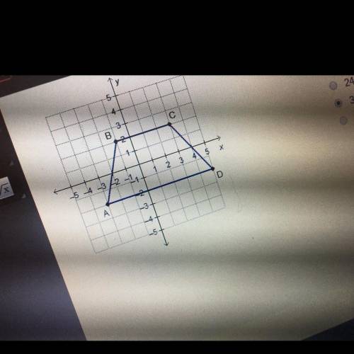 Trapezoid ABCD is graphed in a coordinate plane.

What the area of the trapezoid?
16 square units
24