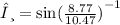 θ =  { \sin( \frac{8.77}{10.47} ) }^{ - 1}