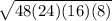 \sqrt{48(24)(16)(8)}