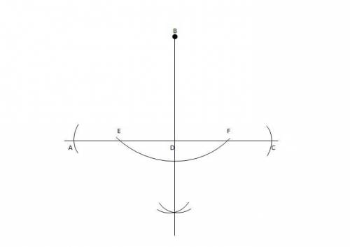 Draw a line through point B that is perpendicular to AC . Label the intersection of the line and AC