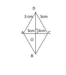 ABCD is rhombus. DC = 5cm, AC = 6cm. Find the length of BD