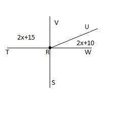 If the m∠SRW = 85°, what are the measures of ∠VRU and ∠URW?
