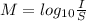 M = log_{10}\frac{I}{S}
