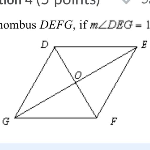 In rhombus defg, if m∠deg=19, find m∠eff a) 142 b) 38 c) 71