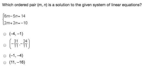 Which ordered pair (m, n) is a solution to the given system of linear equations? mc015-1.jp g (–4,