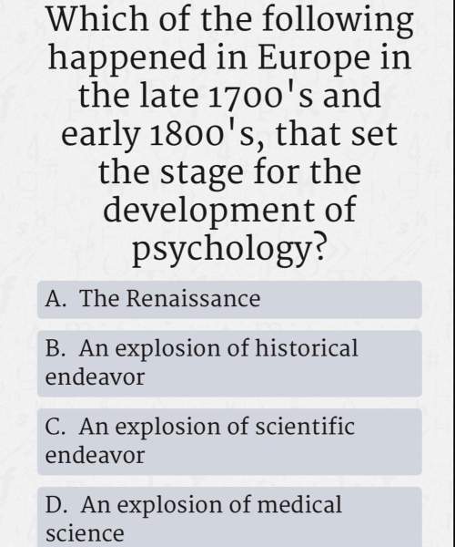 Which of the following happened in europe in the late 1700s and early 1800s, that set the stage for
