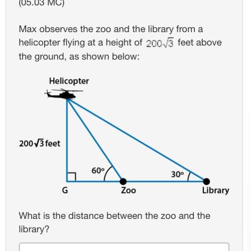 Max observes the zoo and the library from a helicopter flying at a height of 200 times square root o