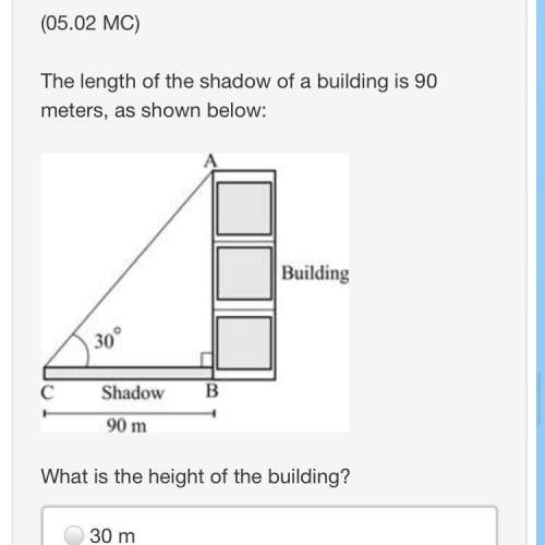 The length of the shadow of a building is 90 meters, as shown below:  the shadow of a bu