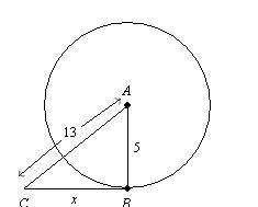 Find x. assume that segments that appear tangent are tangent. a. 9 b. 7 c. 1