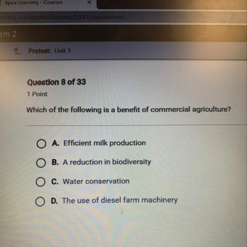 Which of the following is a benefit of commercial agriculture?