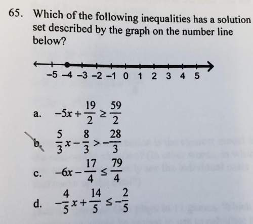 65. which of the following inequalities has a solutionset described by the graph on the number