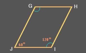 Gmust be which measure for this quadrilateral to be a parallelogram?  a. 60o  b.