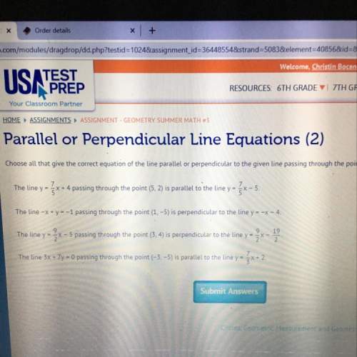 Choose all that give the correct equation of the line parallel or perpendicular to the give line pas