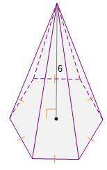 Asolid right pyramid has a regular hexagonal base with an area of 7.4 units2. the pyramid has a heig