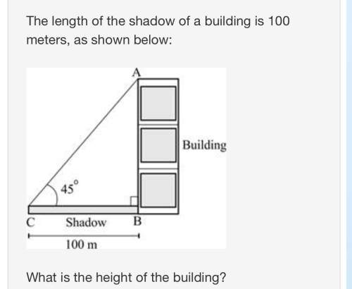 The length of the shadow of a building is 100 meters, as shown below:  what is the height of t