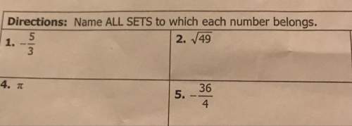 Directions: name all sets to which each number belongs