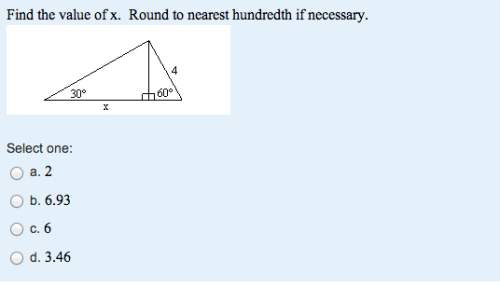 Find the value of x. round to nearest hundredth if necessary.