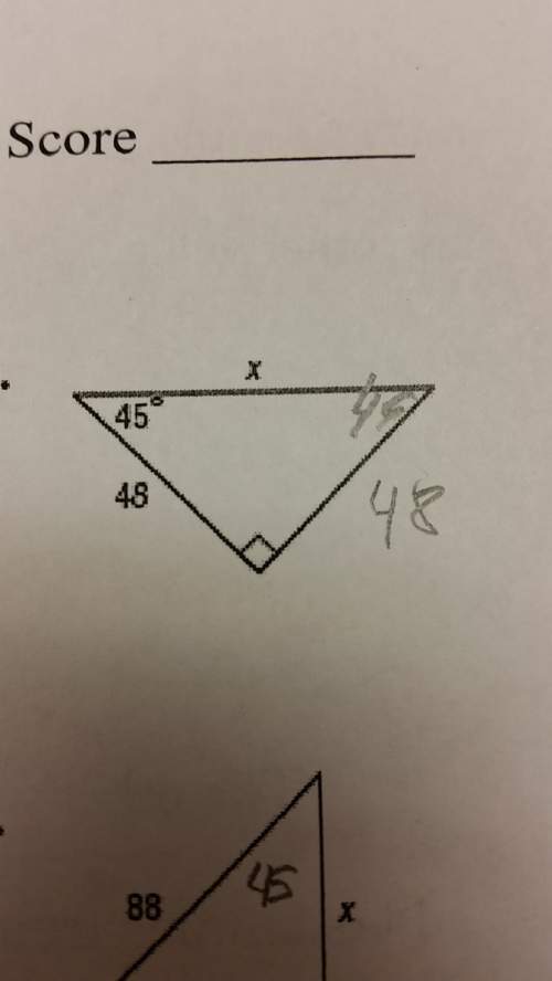 What is the length of the longer side in this triangle