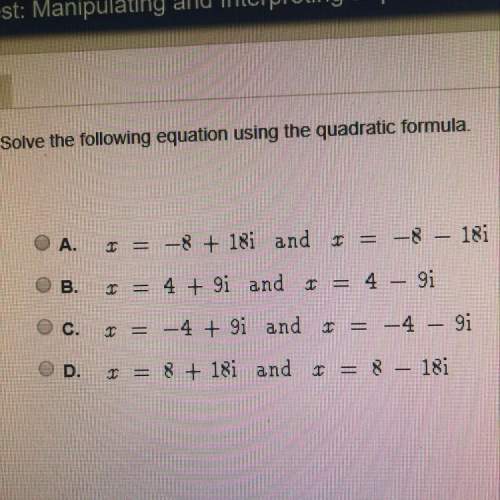 Solve the following equation using the quadratic formula x^2-8x 97 = 0 the answer choice