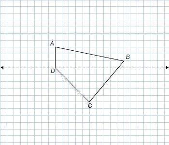 The figure is reflected across the dotted line. which point does not change location? a. b b. a c.