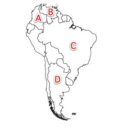 Which letter on the map represents a nation that has a portuguese cultural background?