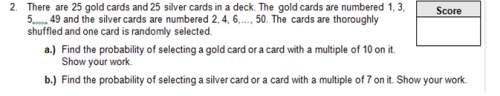There are 25 gold cards and 25 silver cards in a deck. the gold cards are number 1,3, and the silver
