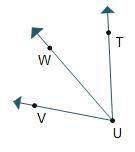 Ray uw is the angle bisector of vut.  if mvuw = (4x + 6)° and mwut = (6x – 10)°, w