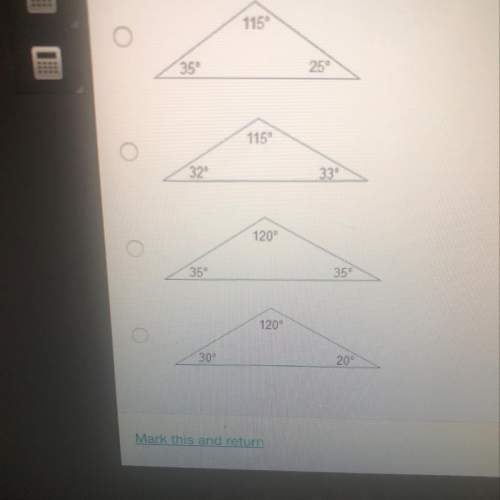 Which diagram shows possible angle measurements of a triangle