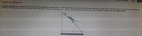 Acertain airplane has a speed of 303.9 km/h and is diving at an angle of θ = 30.0° below the horizon