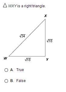 Wxy is a right triangle.  a. true.  b. false.