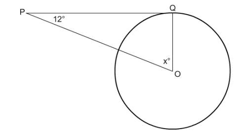 Ois the center of the circle. assume that lines that appear to be tangent are tangent. what is the v