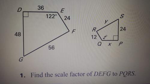 Find the scale factor of defg to pqrs.