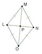 Rhombus lmno is shown with its diagonals. the length of ln is 28 centimeters. what is th