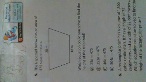 The trapezoid below has an area of 475 square meters.which eauation could you solve to f