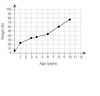 The graph shows samuel’s weight from birth until he was 10 years old. based on the graph