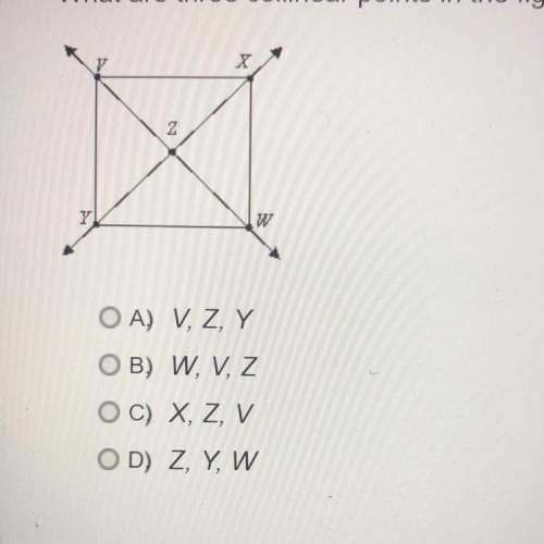 Im on a test what are three collinear points in the figure below?