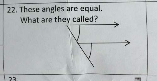 22. these angles are equal what are they called?