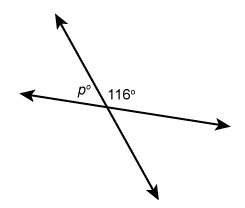In the figure, two lines intersect to form the angles shown. what is the value of p?