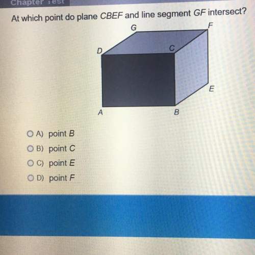 At which point do plane cbef and line gf intersect?