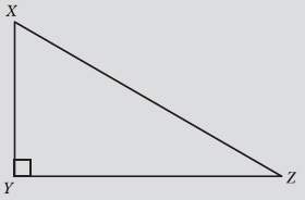 Right triangle xyz has a right angle at vertex y and a hypotenuse that measures 24 cm. angle zxy mea