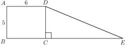 Rectangle abcd and right triangle dce have the same area. they are joined to form a trapezoid, as sh