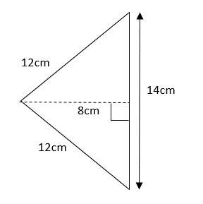 What is the area of triangle abc?  a. 112 cm2  b. 48 cm2  c. 56 cm2  d. 64